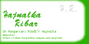 hajnalka ribar business card